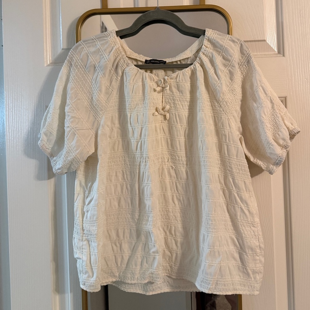 Adrianna Papell Cream Textured Blouse